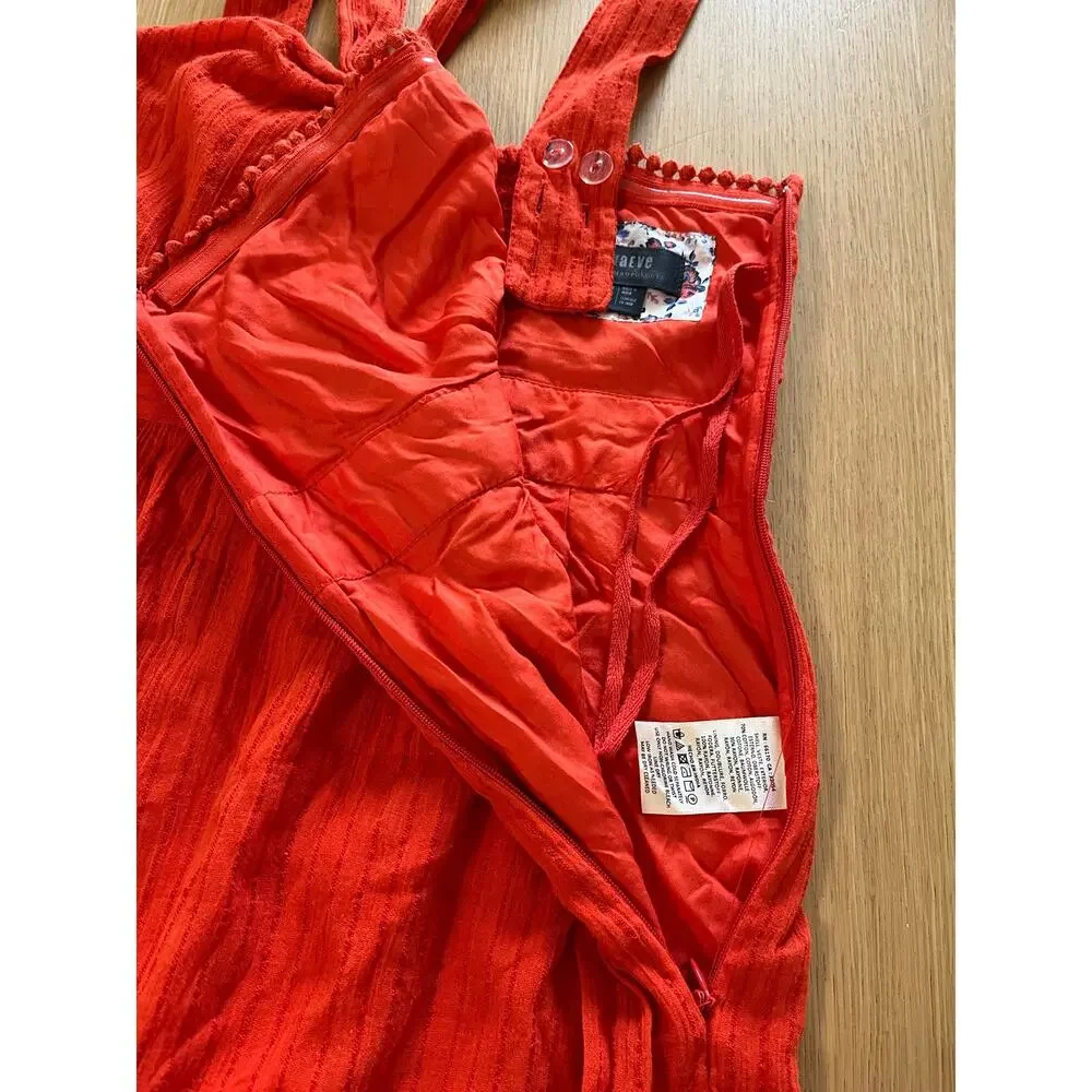 Maeve Anthropologie | Size 10 Proust Wide-Leg Twist Top Halter Jumpsuit Orange